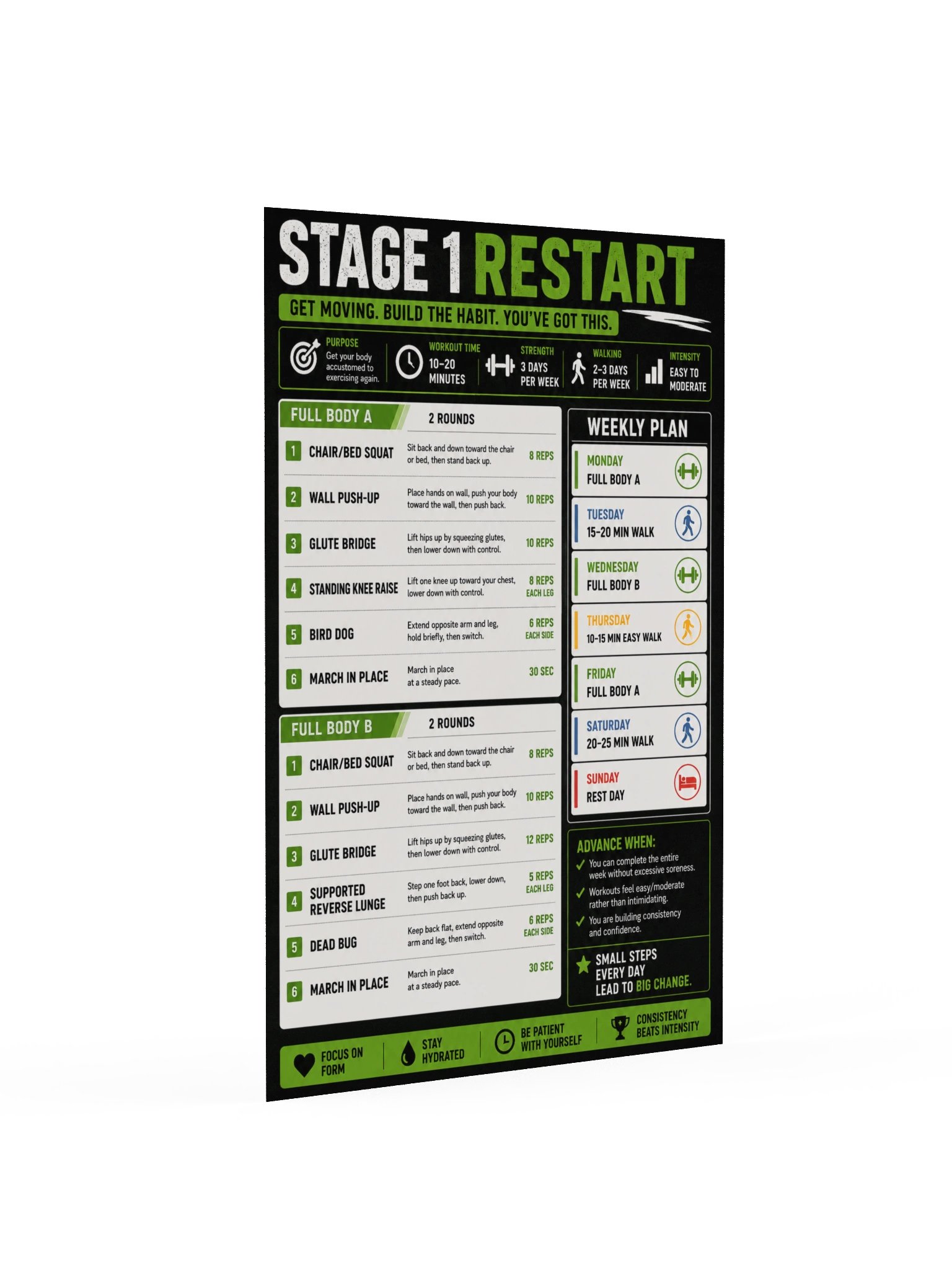 Stage 1 Restart Beginner Workout Poster product image (6)