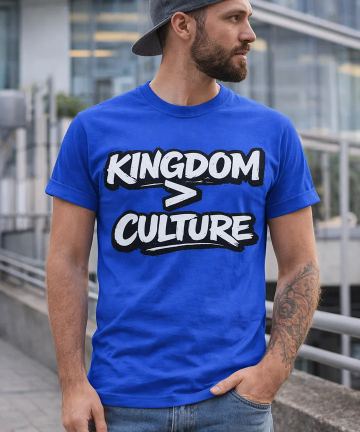 Kingdom Over Culture Shirt, Christian Streetwear Tee, Faith Based Graphic T-Shirt, Bold Jesus Apparel, Unisex Christian Clothing product image (2)