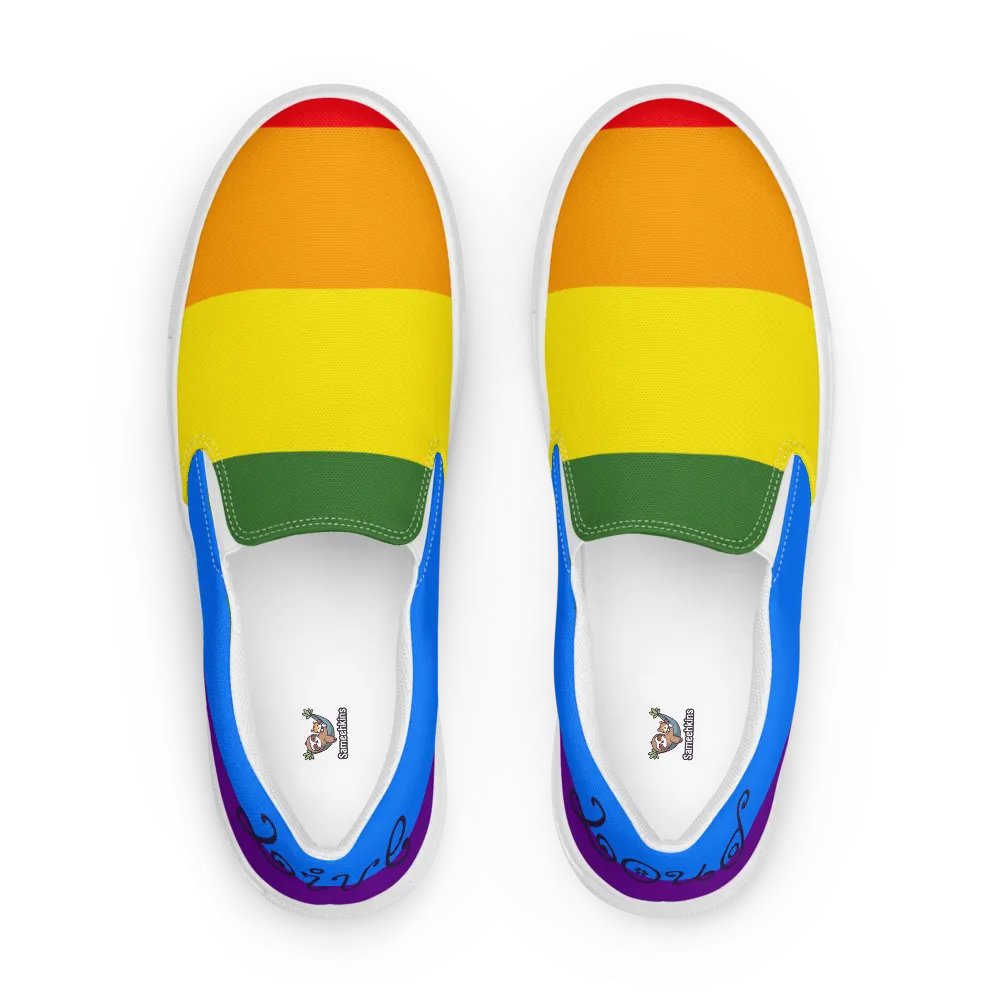 Vibrant 'Live' Striped Slip-Ons product image (1)
