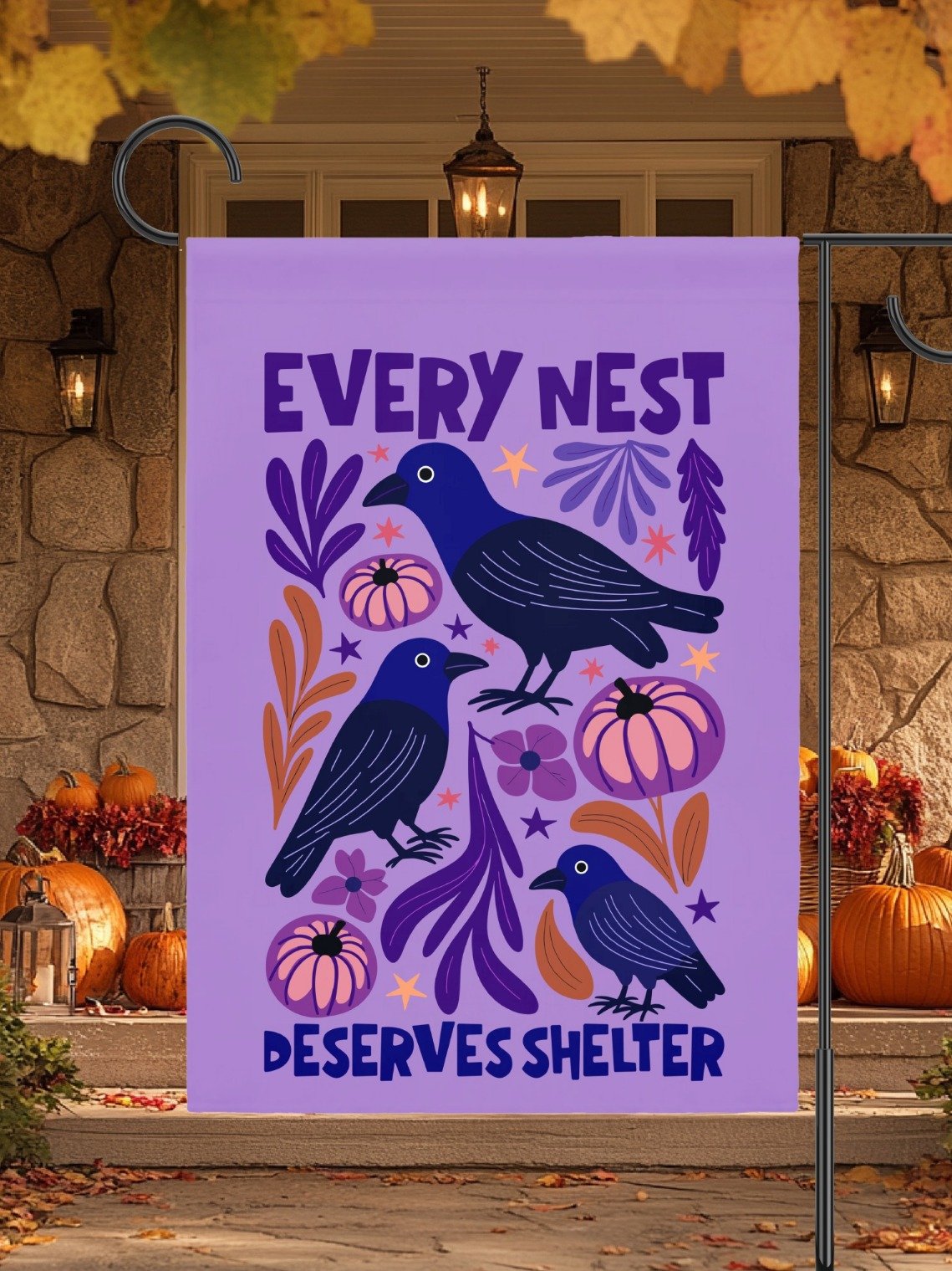 Democratic Socialist Halloween Raven Garden Flag product image (8)