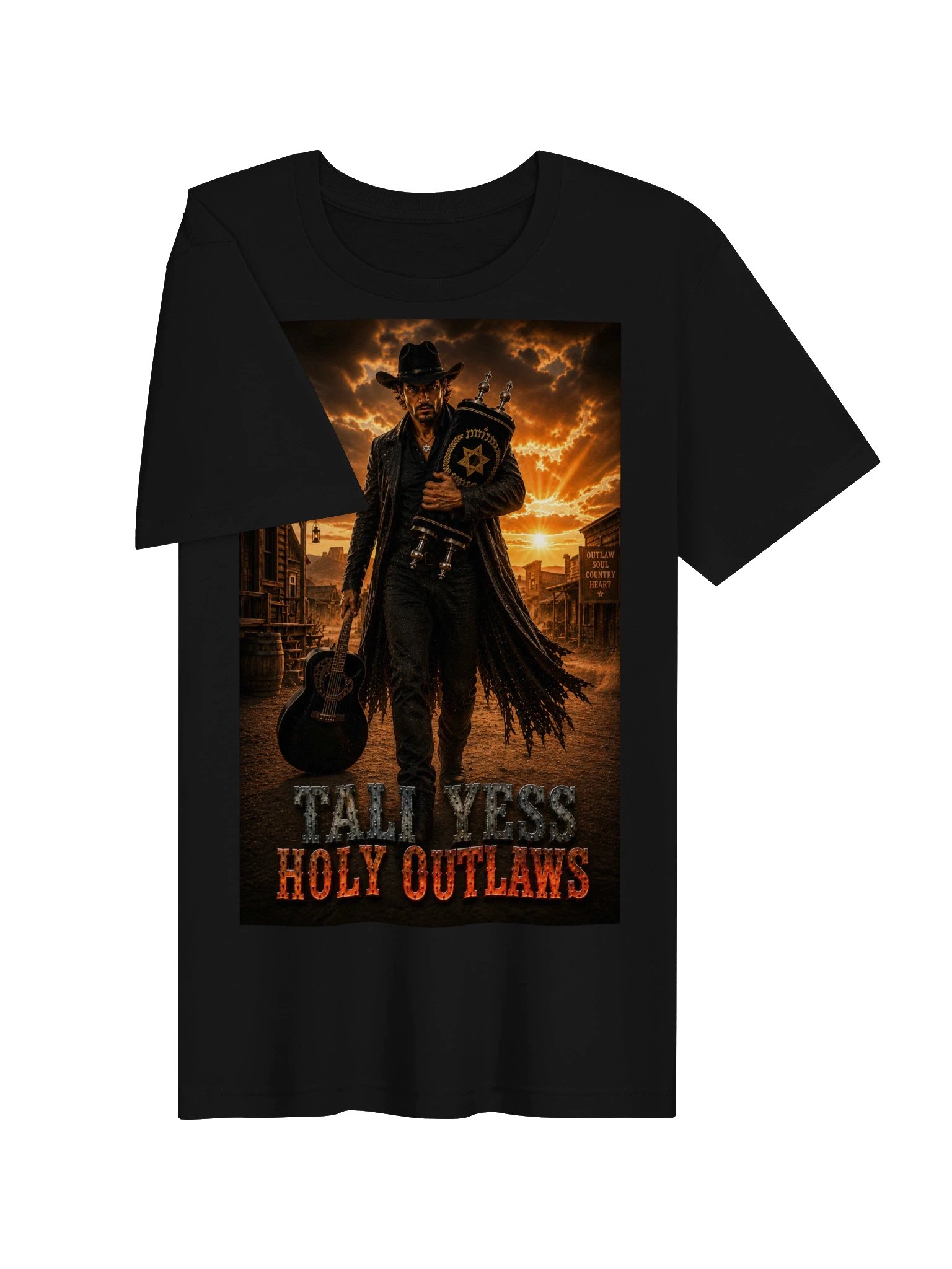 Tali Yess Holy Outlaws — Pose 8 Black T-Shirt product image (3)