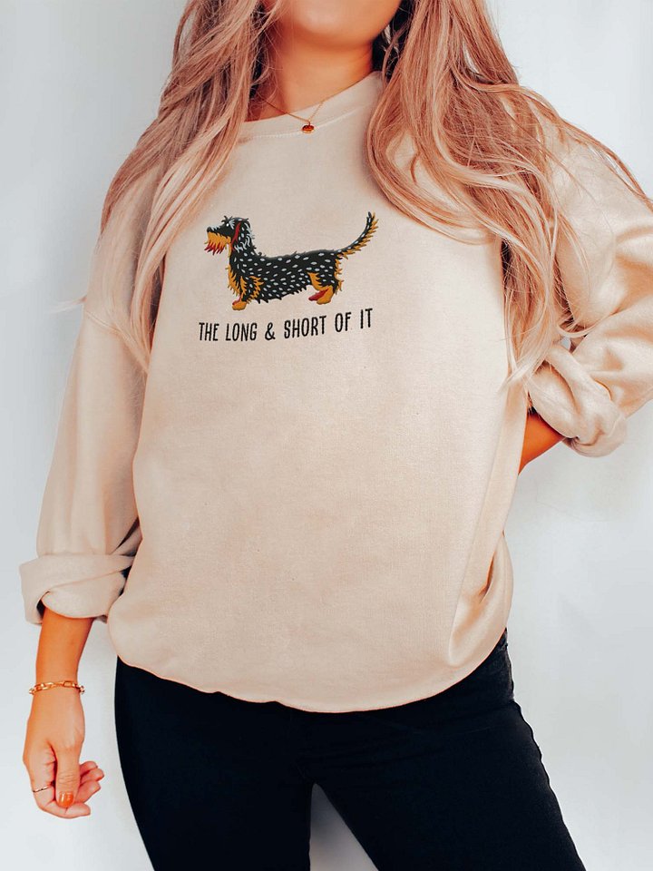 The Long & Short of It Sweatshirt (Embroidered) of a Wirehaired Dachshund(Salt & Pepper) product image (2)