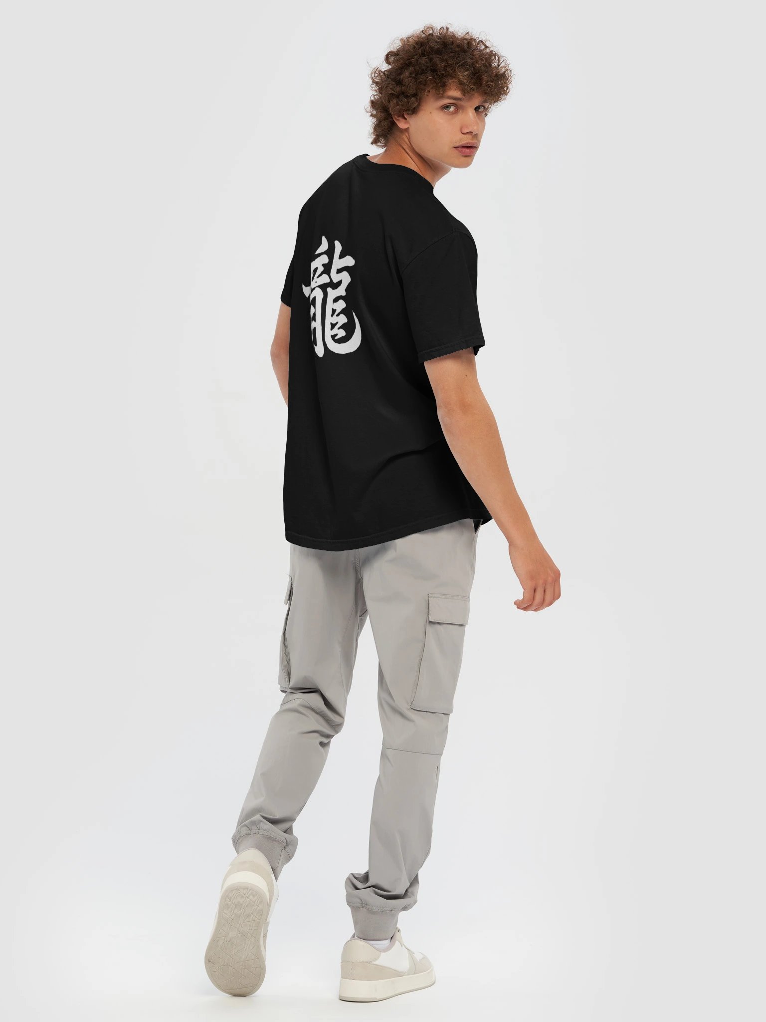 Dragon Omen Kanji Art from a Fallen Sengoku Battlefield - T-Shirt - Dark Body - Back Print product image (10)
