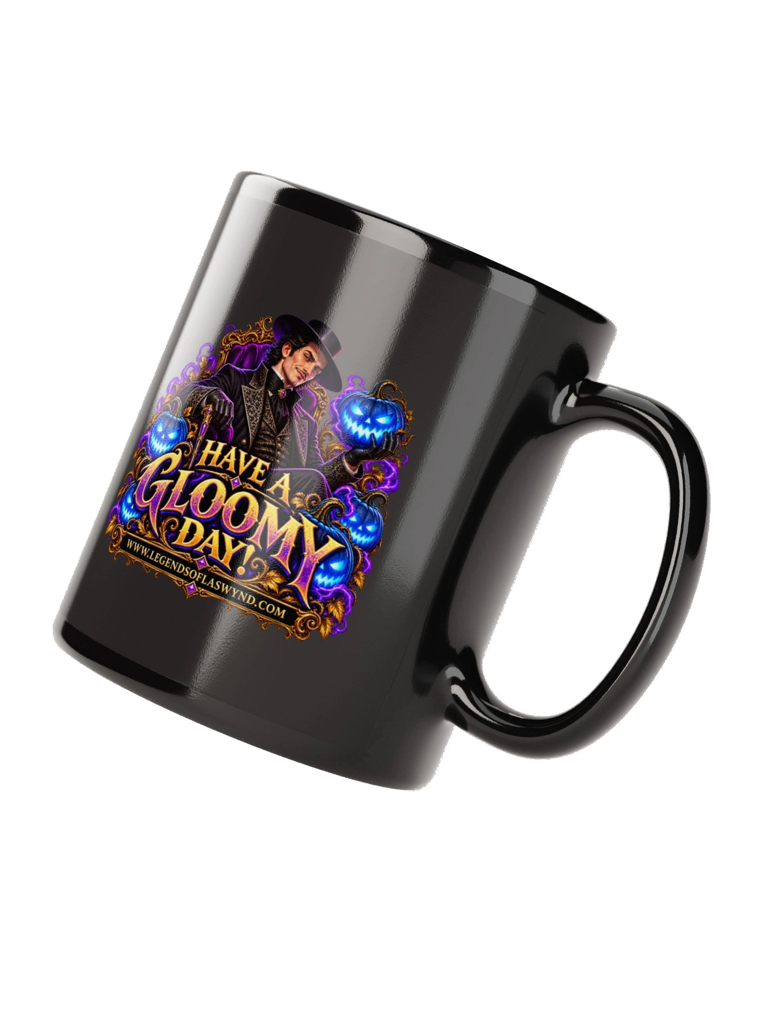 Legends of Laswynd – Have a Gloomy Day! Black Mug product image (8)