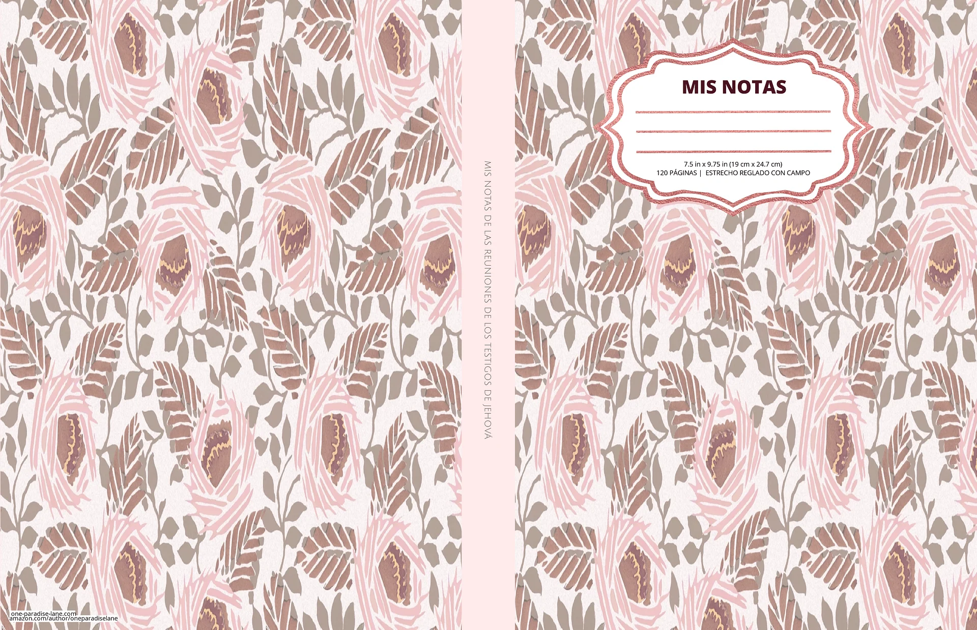 Mis Notas de las Reuniones de los testigos de Jehová | Floral Abstracto Rosado product image (1)