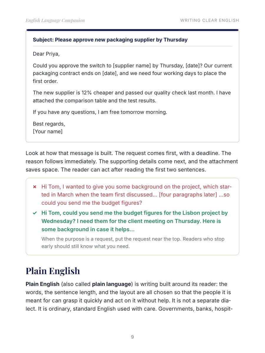 English Language Companion: The Complete Guide to Grammar, Usage, and Professional Writing product image (3)