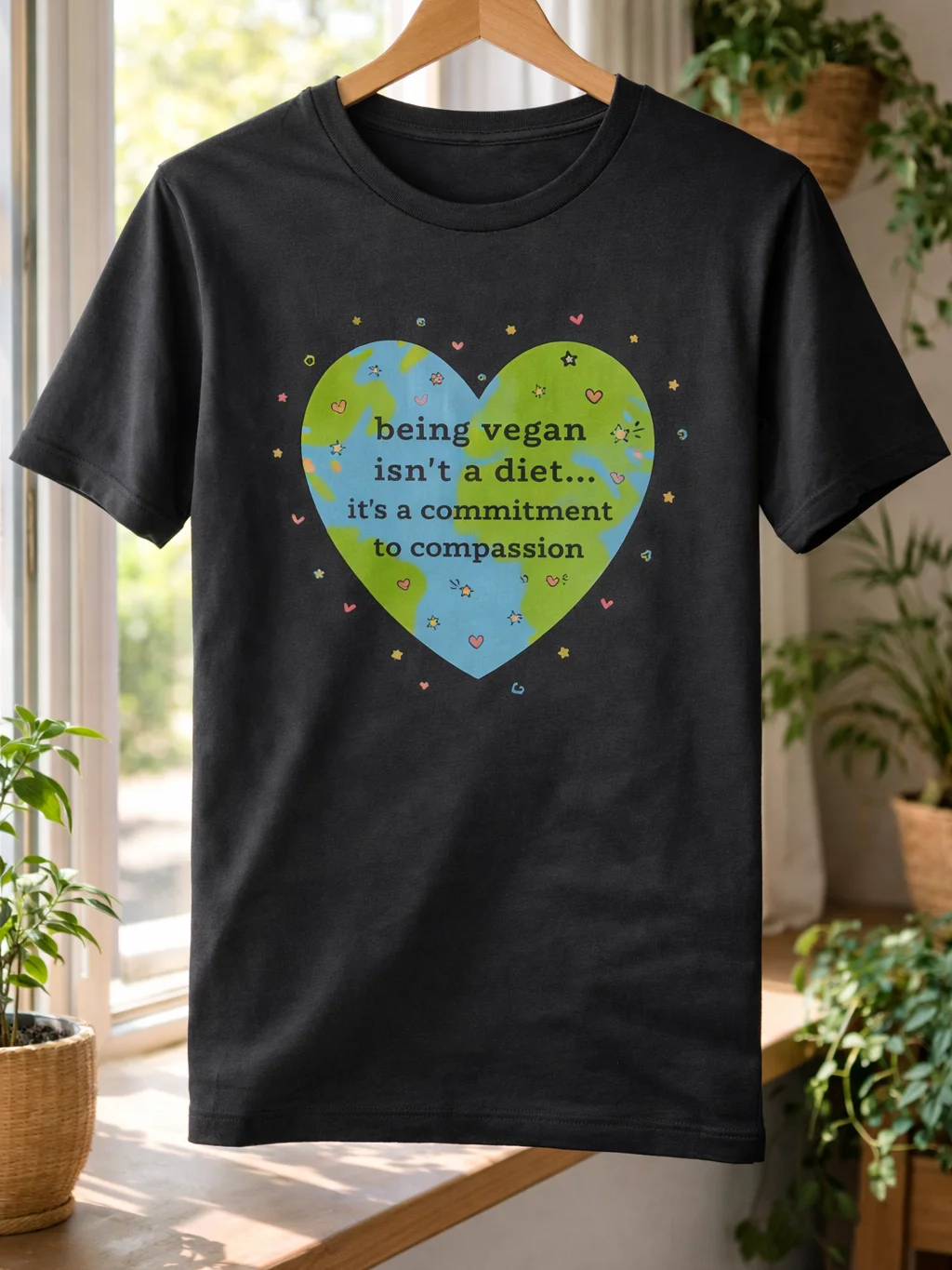 “Being Vegan Isn’t a Diet” Unisex Black T-Shirt product image (1)