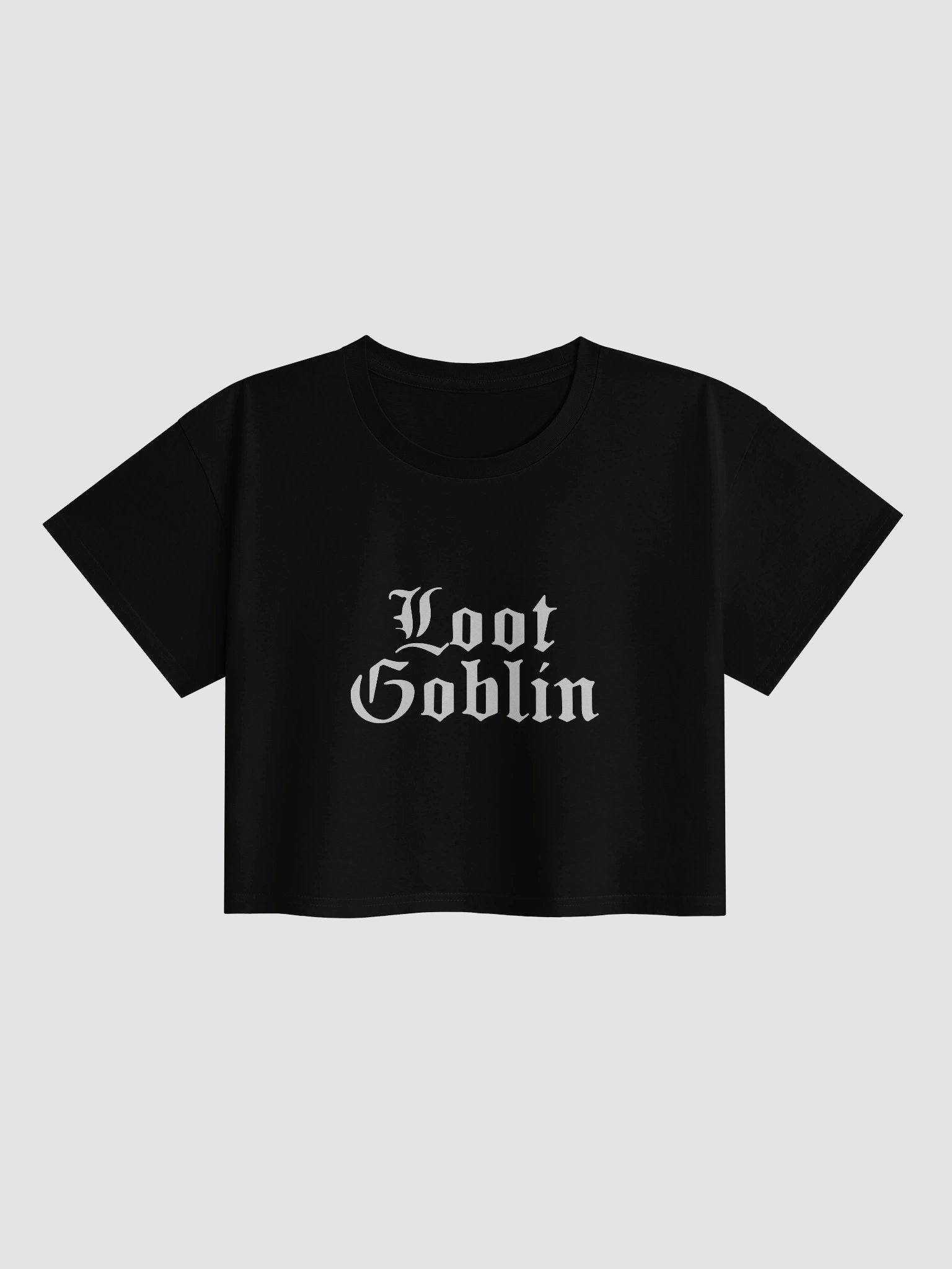 Loot Goblin || Cotton Crop Tee Black product image (1)