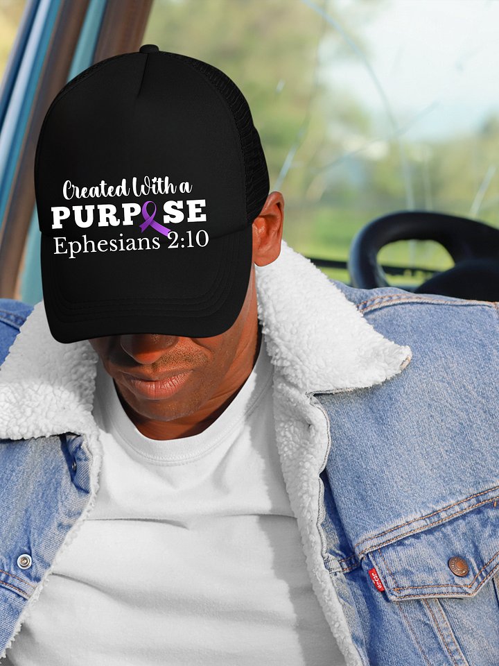Created With A Purpose : Foam Trucker Hat | Christian Faith | Autism Acceptance | Gift To Mom, Dad, Child With Autism product image (1)