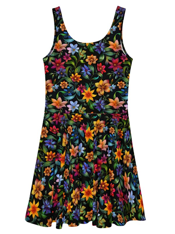 Women’s Floral Fit & Flare Summer Dress – Sleeveless Casual Party Sundress with Colorful Flower Print product image (4)