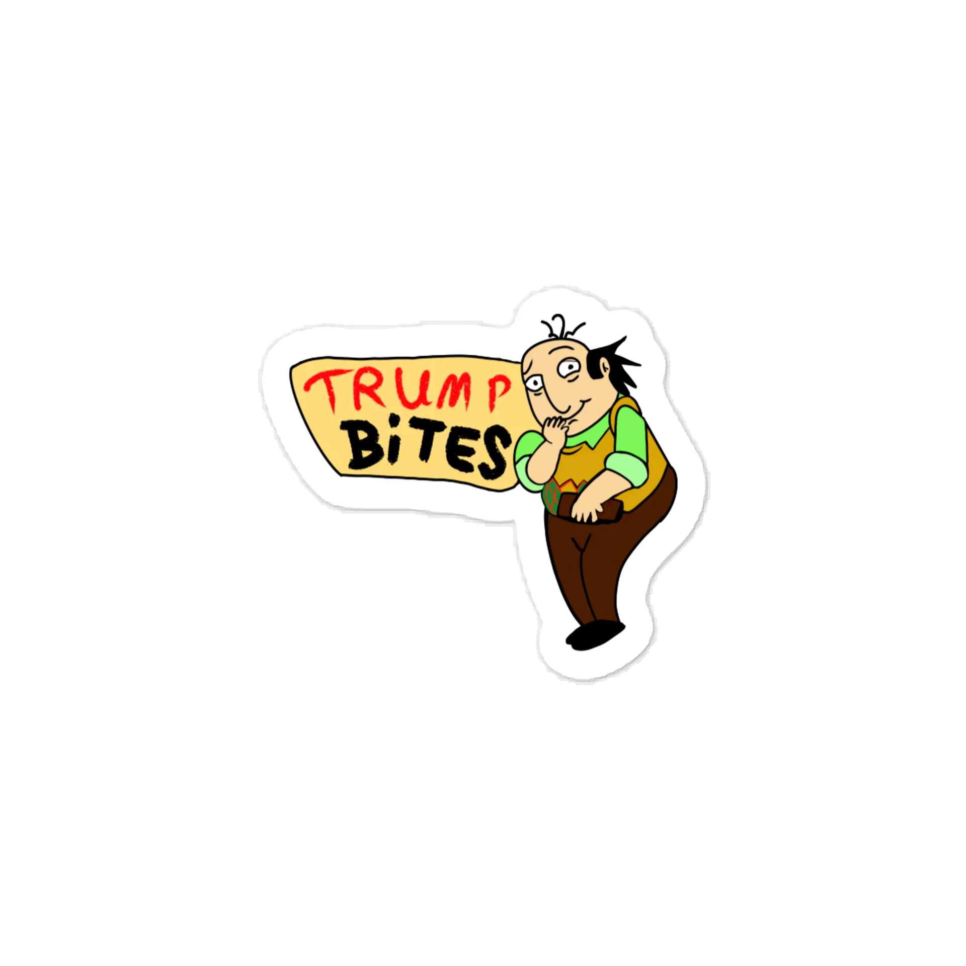 TRUMP BITES Cartoon Kiss-Cut Vinyl Decal product image (1)