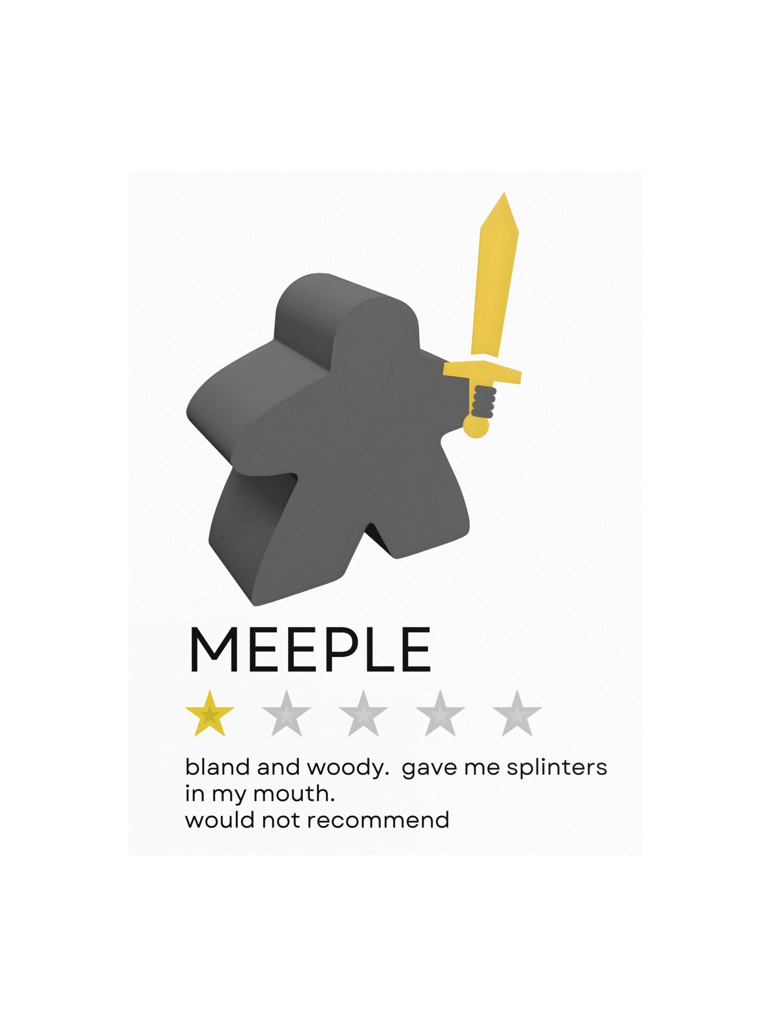 One Star Review Meeple Board Game Room Poster - UNFRAMED product image (2)