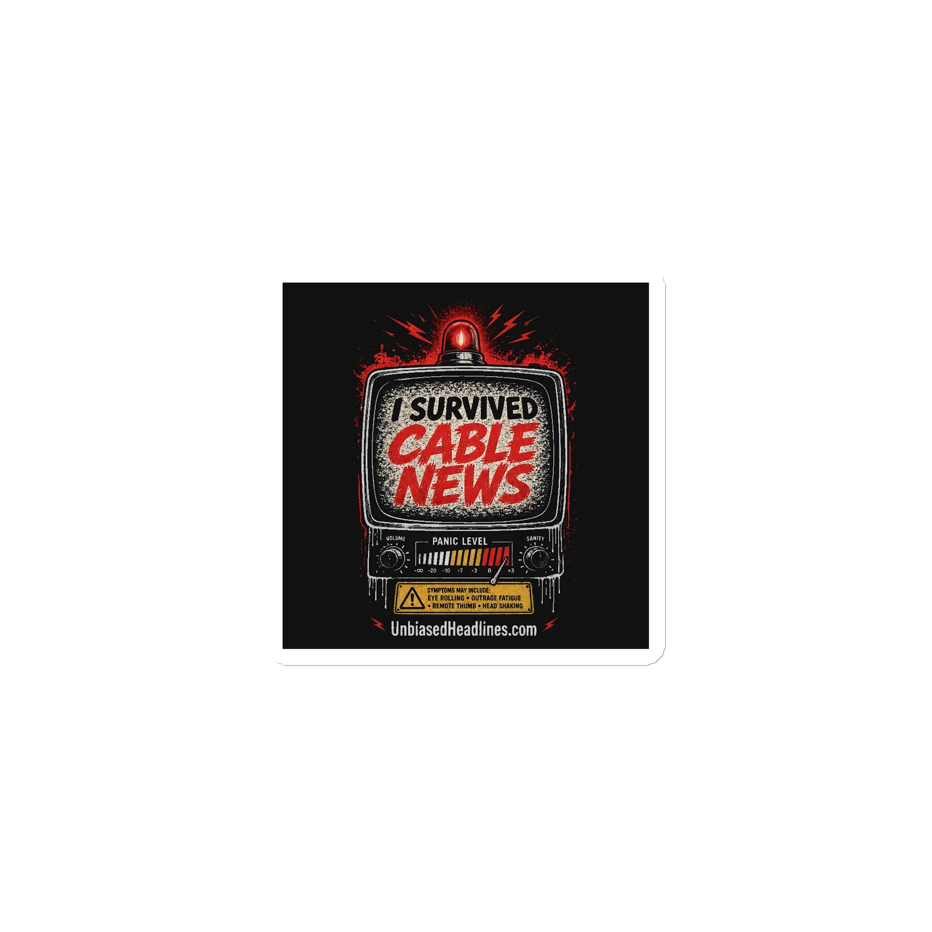 I Survived Cable News (TV Panic-Meter) Magnet product image (1)