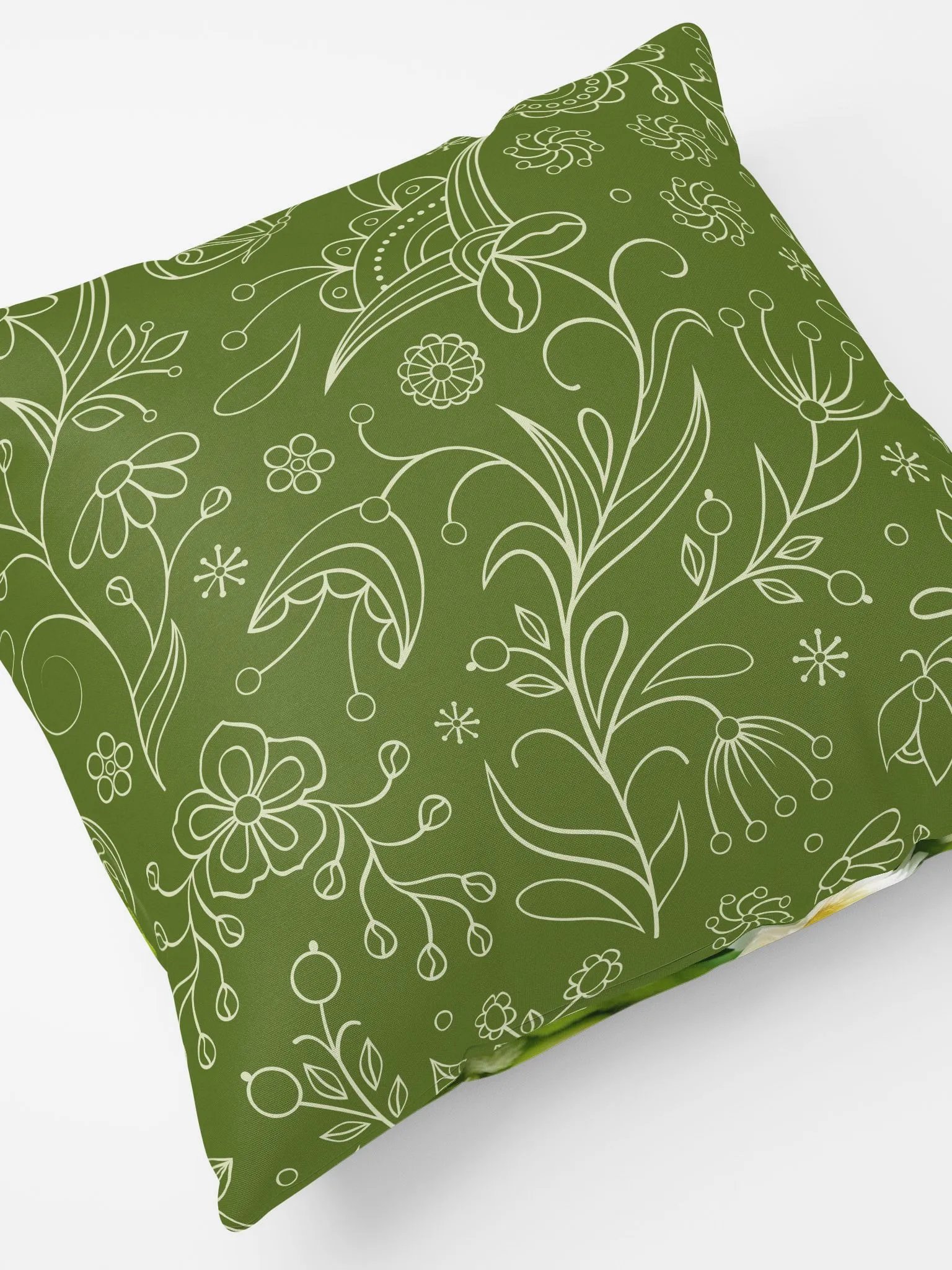 Green Flower Frog Pillow product image (6)