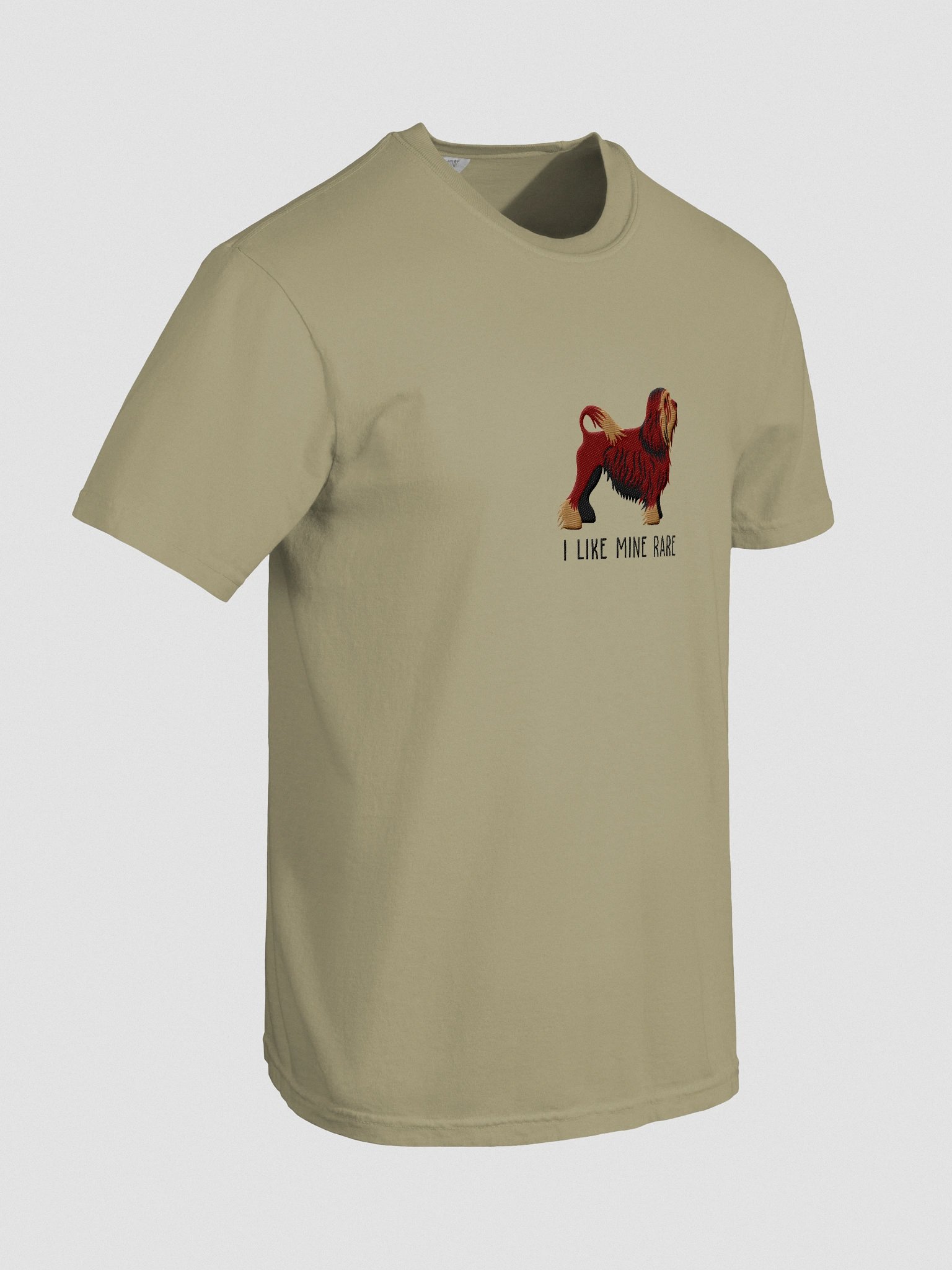 I Like Mine Rare T-Shirt(Embroidered) of a Lowchen(Chocolate) product image (11)