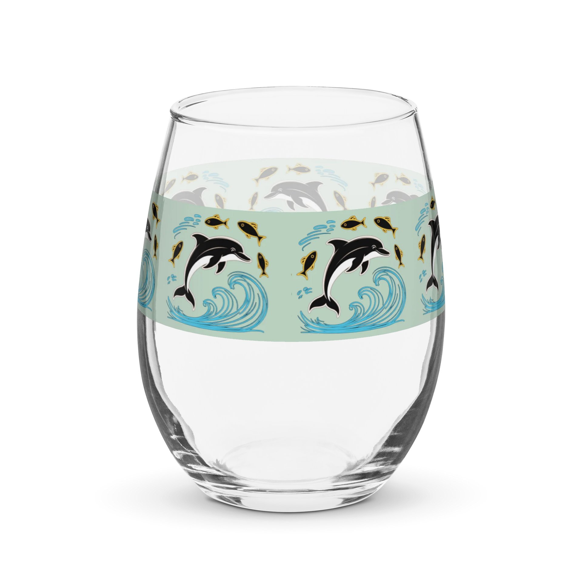 Dolphin Dance Stemless Wine Glass product image (2)