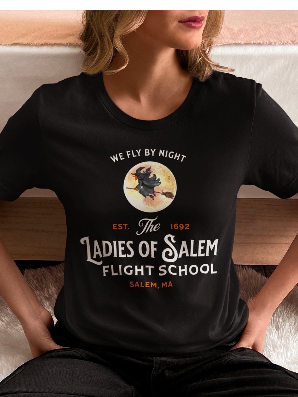 Witch Flying Broomstick Halloween T-Shirt product image (1)