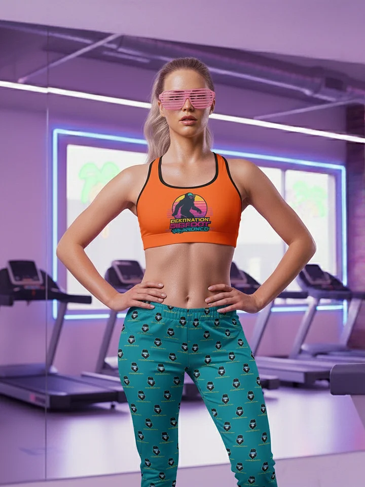 Synthsquatch Fitness Bigfoot Monogram Logo All-Over Print Women's Joggers (Neon Orange) product image (1)