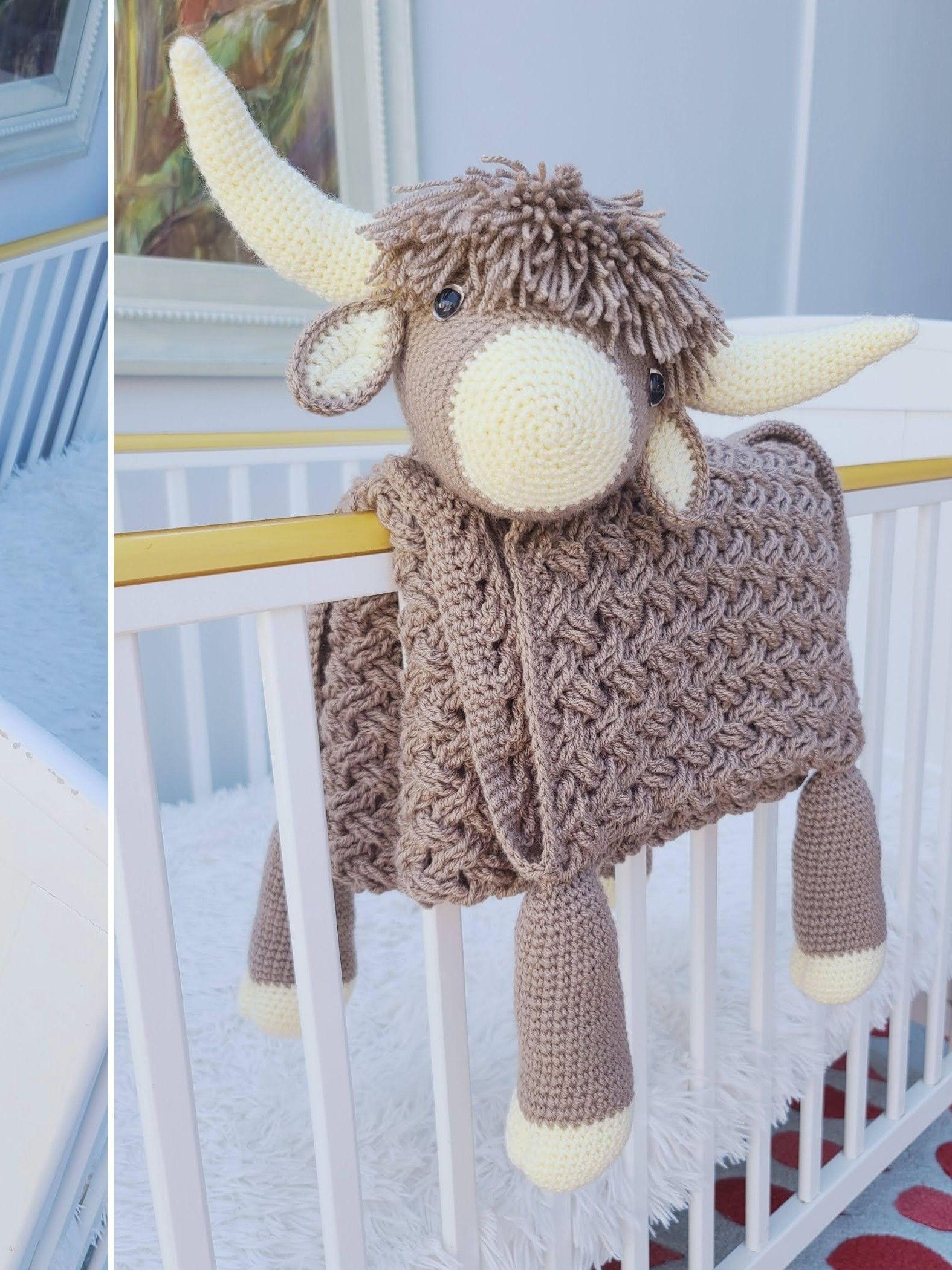 Highland Cow Crochet Baby Blanket Pattern | Scottish Afghan (PDF) product image (6)