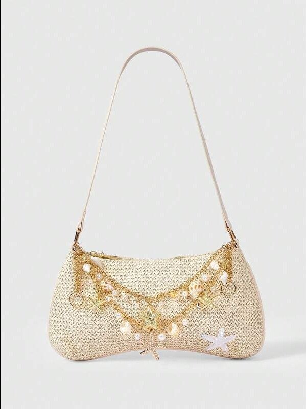 ADLEST | Fairycore Starfish & Shell Woven Beach Bag product image (7)
