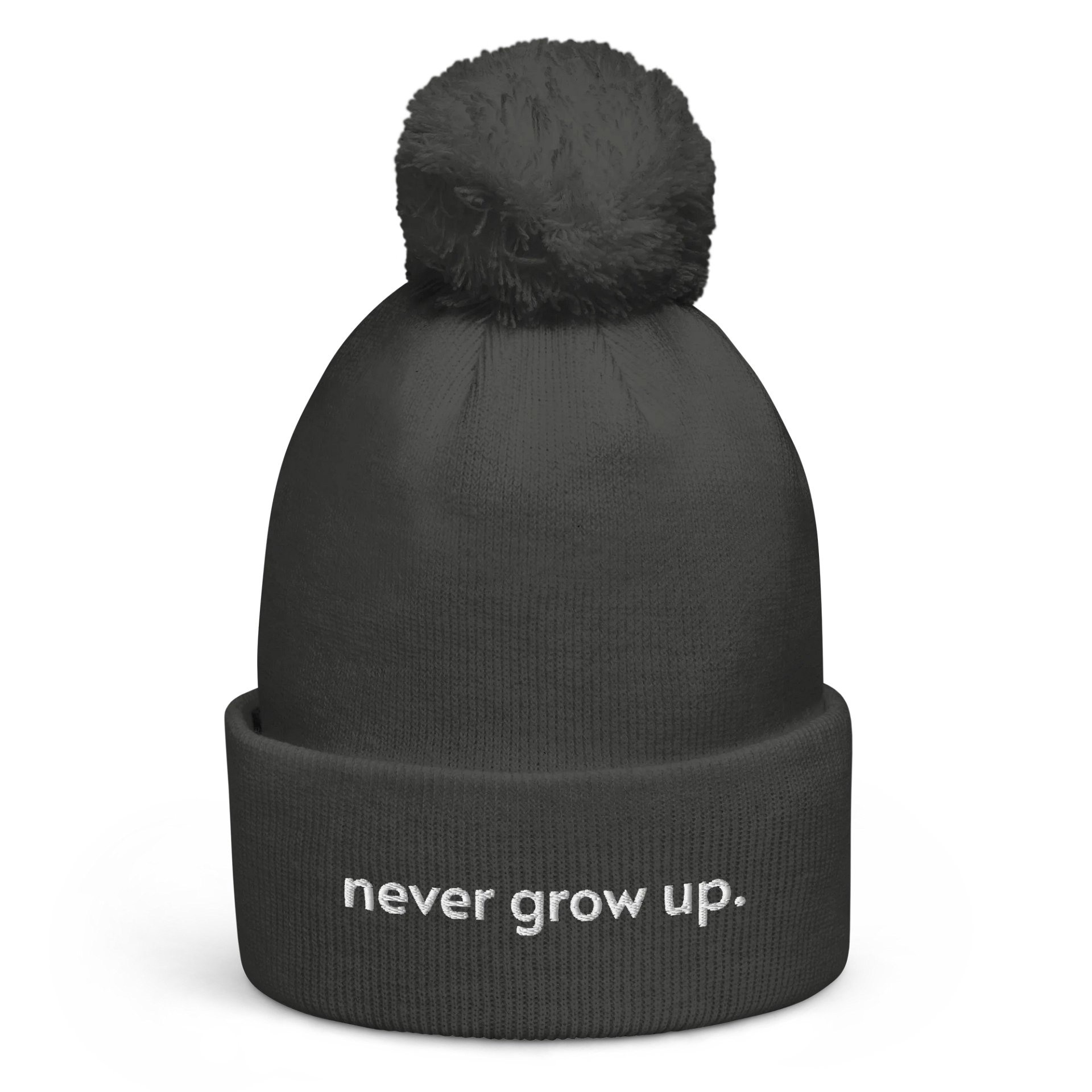 "never grow up." Pom-Pom Beanie product image (1)