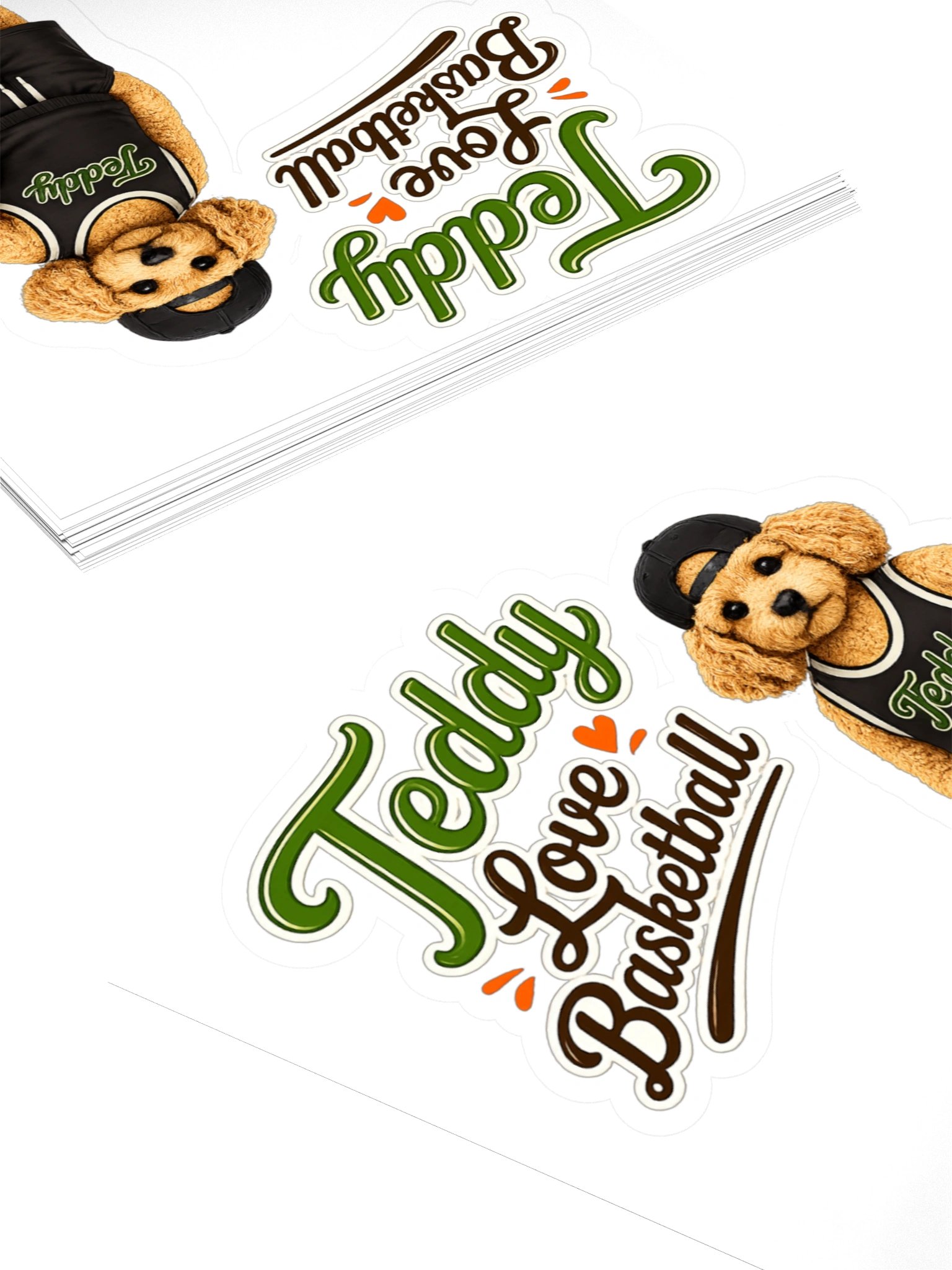 Teddy Love Basketball Kiss Cut Sticker product image (4)
