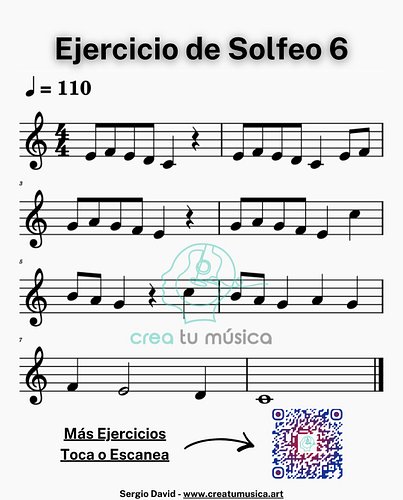 5 ejercicios de solfeo en Clave de Sol 🎼🎶