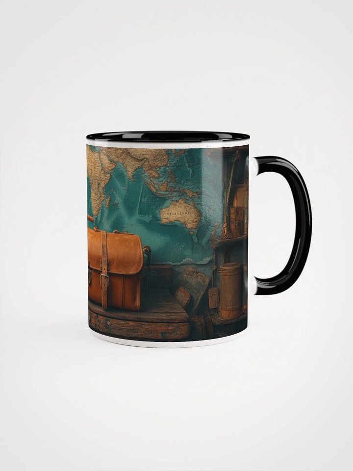 Vintage World Map & Leather Travel Bag Mug product image (1)