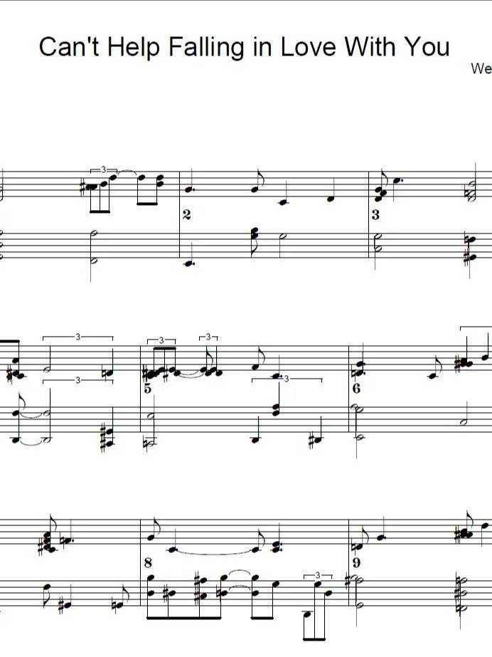 Can't Help Falling in Love With You - Piano sheet music product image (1)