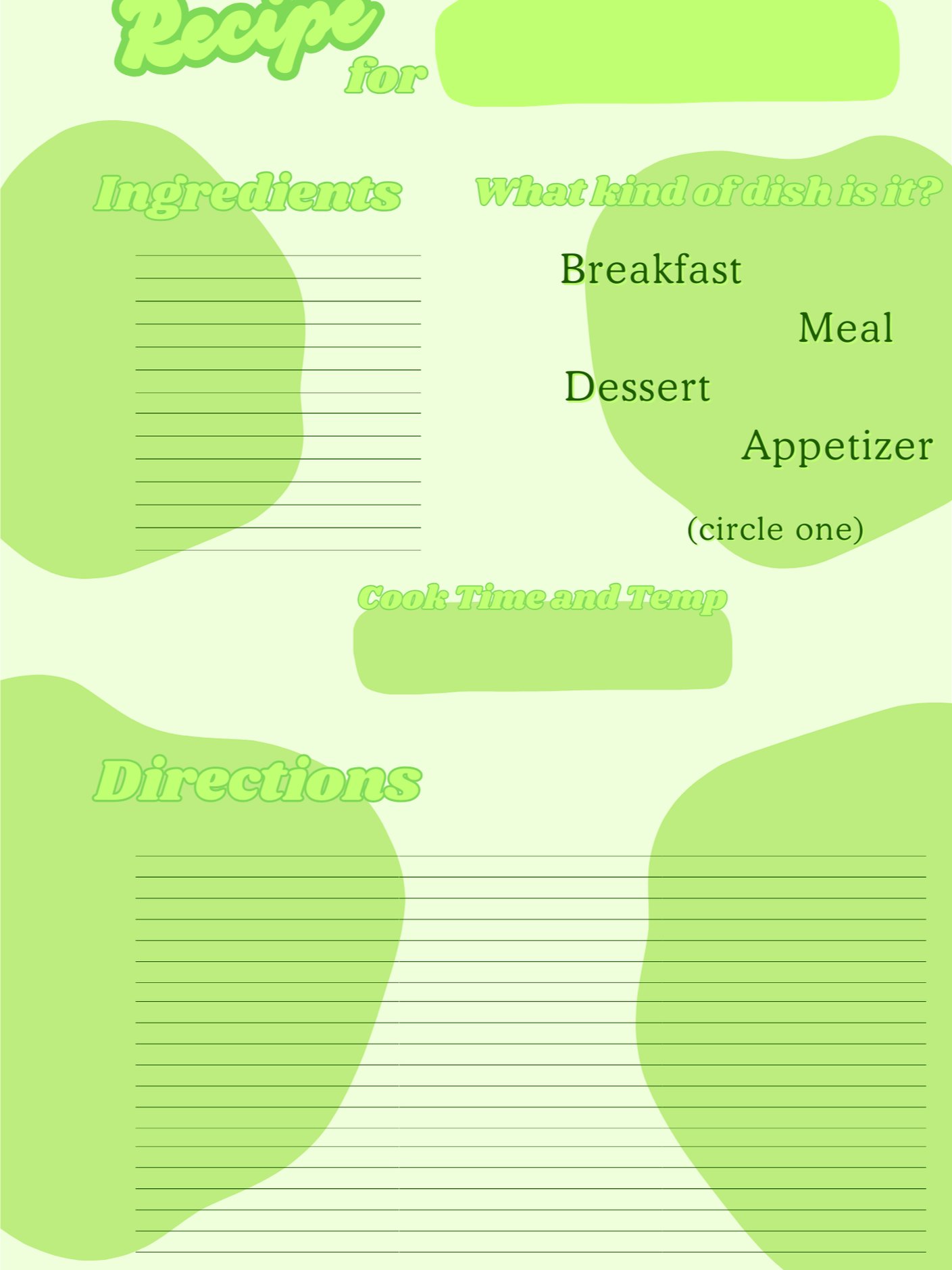 March's Planner Design - Recipes Sheets (A5 Size) product image (3)