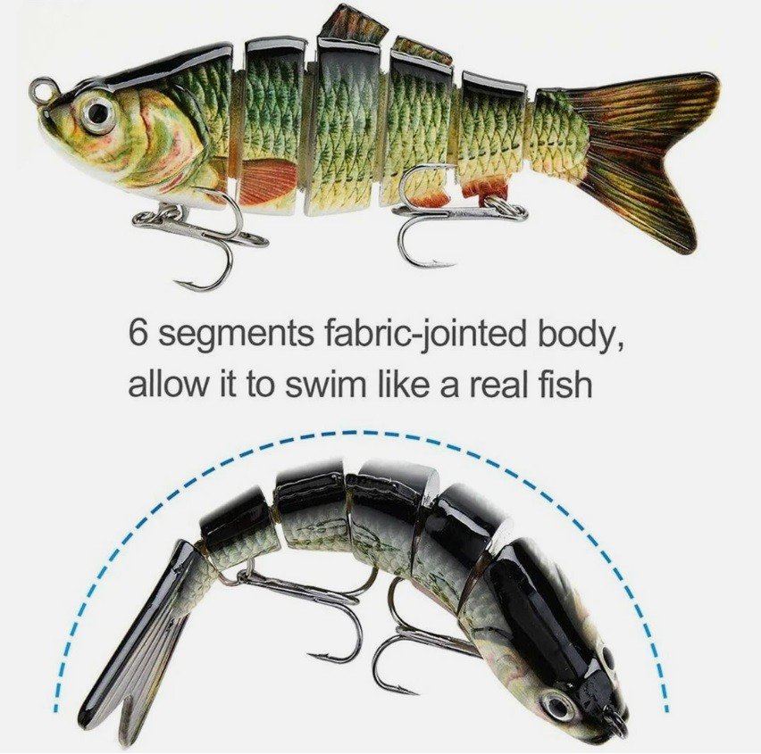 5-Piece Multi-Jointed Bionic Swimbait Set - 6-Segment Lifelike Crucian Carp Lure Kit product image (5)