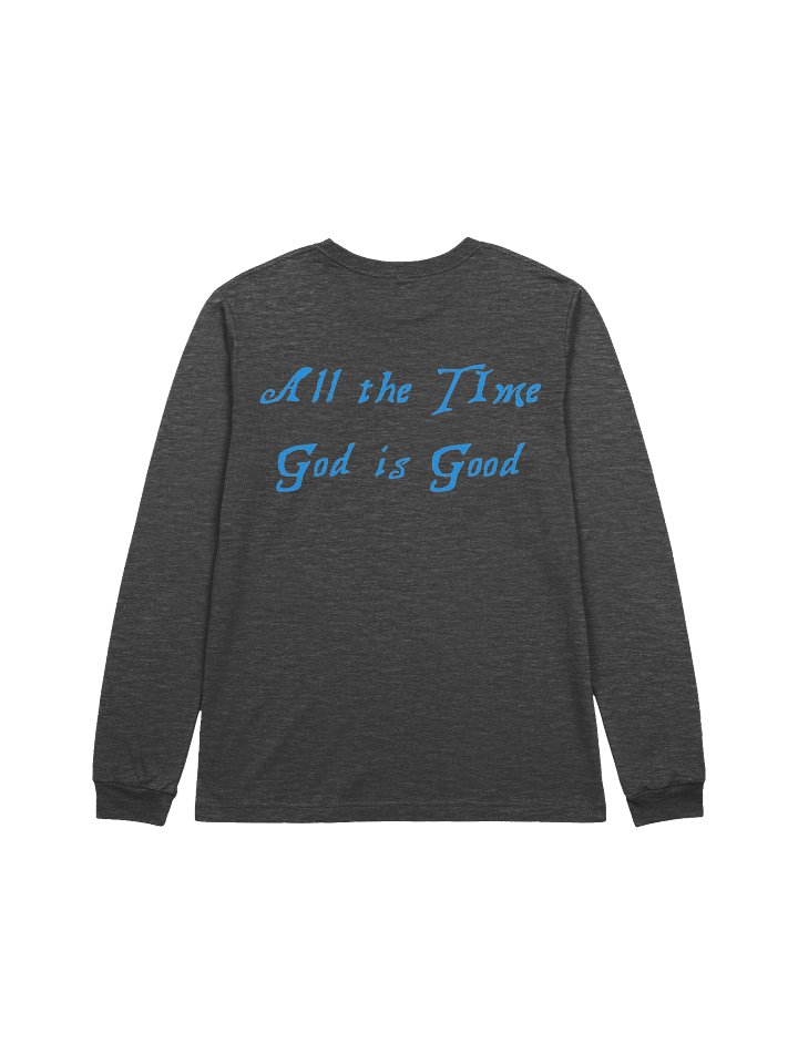 God is Good — Blue Cursive Long-Sleeve Tee product image (4)