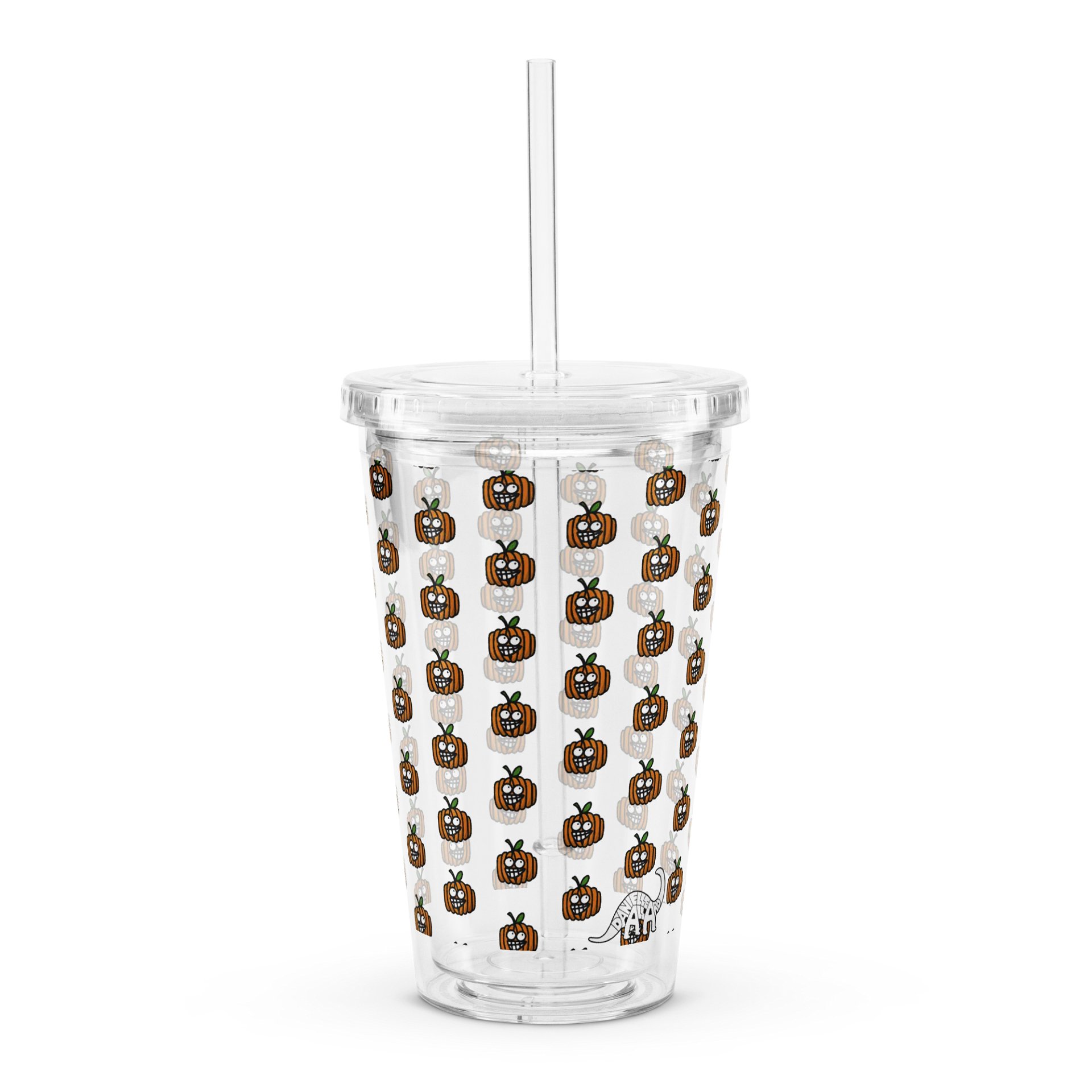 Hehe Pumpkin Clear Plastic Tumbler product image (1)