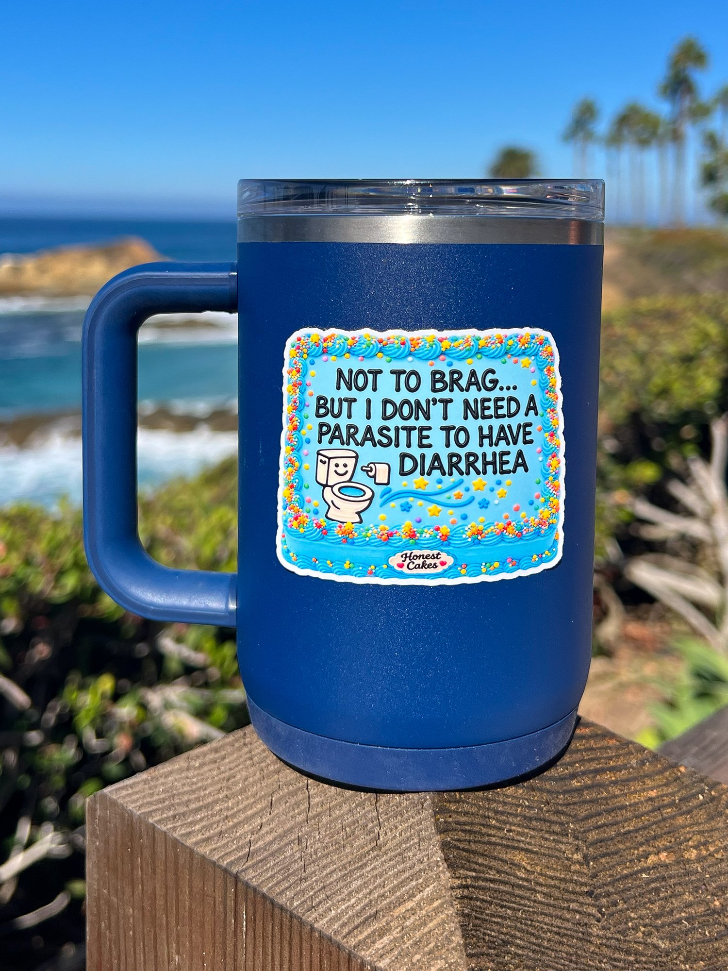 VINYL STICKER: Not To Brag But I Don't Need A Parasite To Have Diarrhea IBS Humor - FREE SHIPPING product image (2)