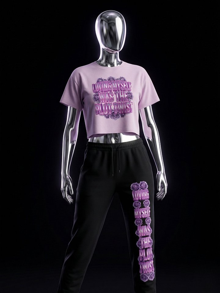 Loving Myself Was The Plot Twist – Chrome Self-Love Crop Top product image (1)