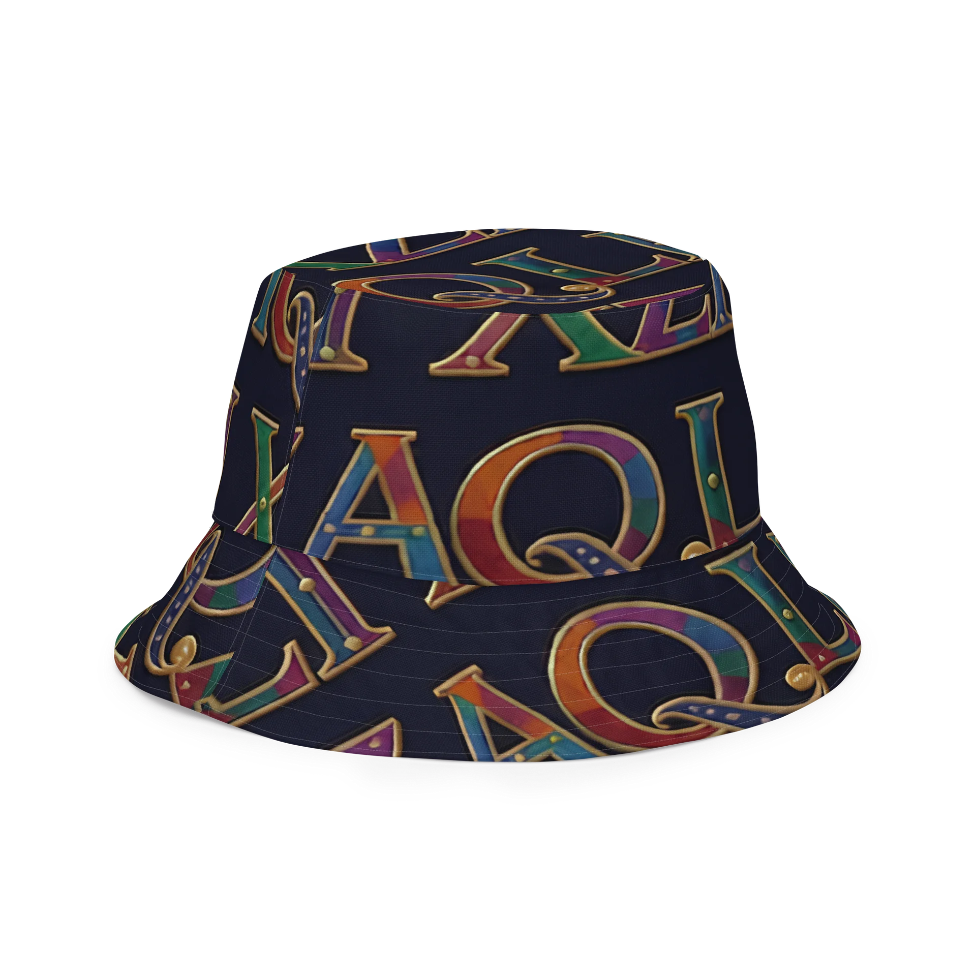 XZAQLI Monogram Bucket Hat (Navy Blue) product image (3)
