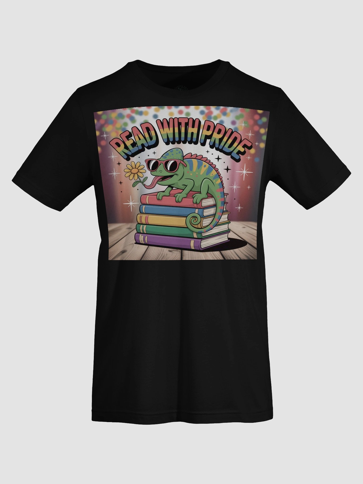 Read With Pride: Chameleon Book Lover Unisex T-Shirt product image (70)