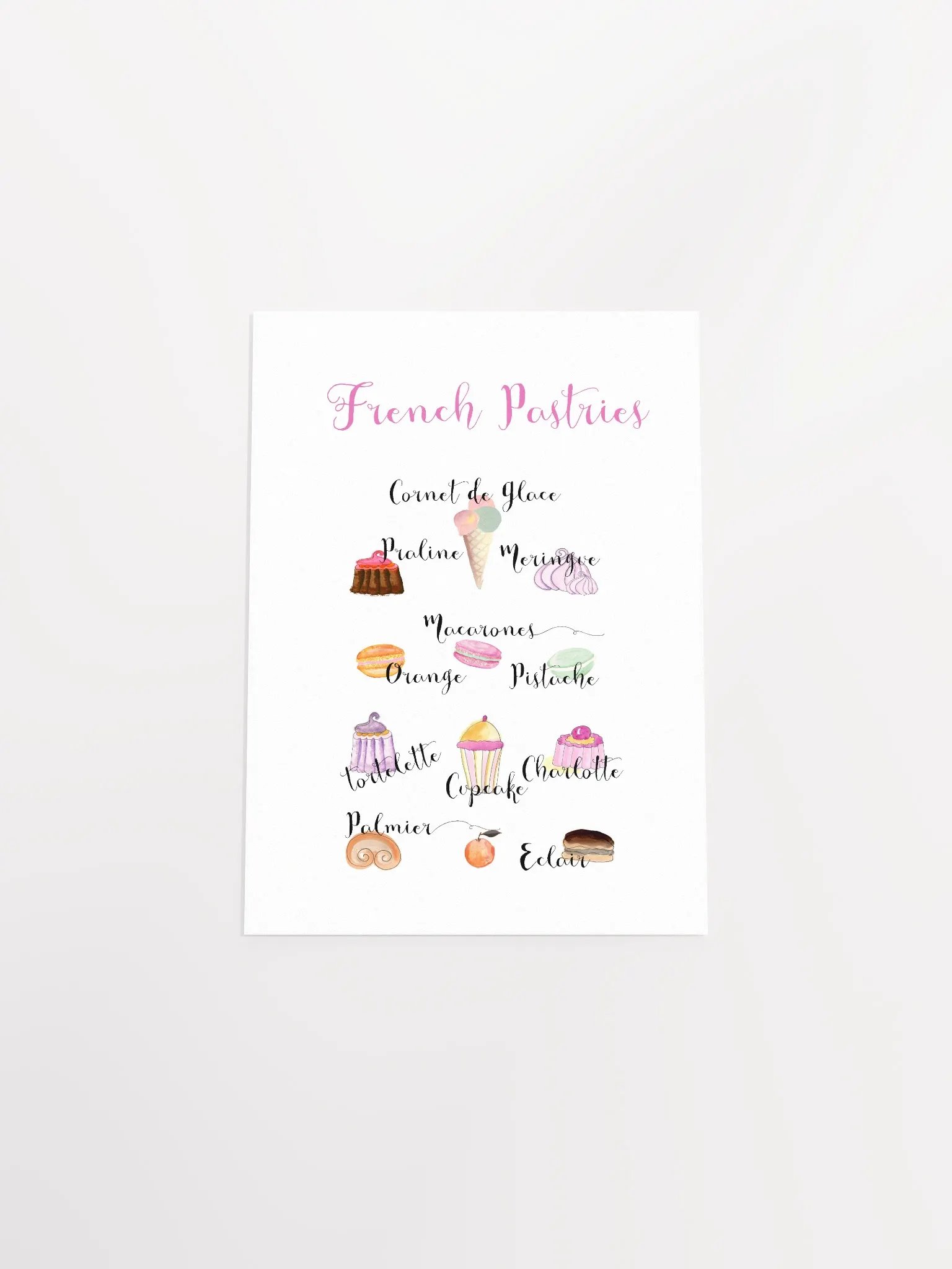 French Pastries Illustrated Poster product image (23)