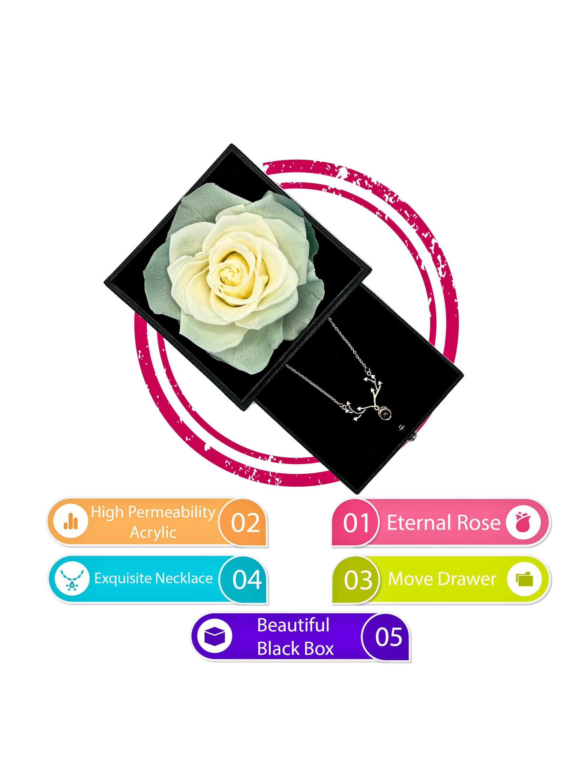Eternal Rose Gift Box with "I Love You" Necklace (White) product image (5)