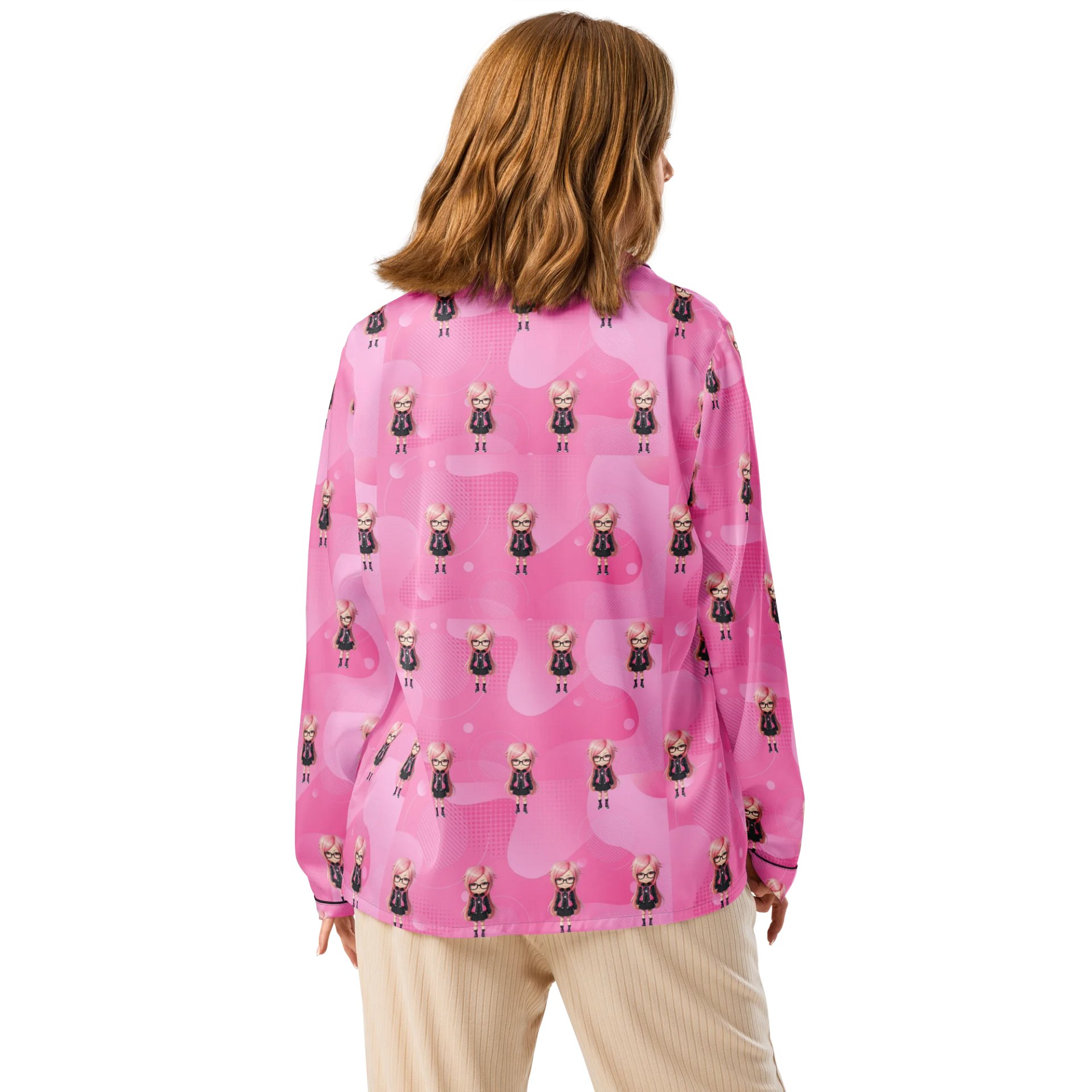 (PINK CHIBI) K Women's Long Sleeve Pajama Top product image (2)