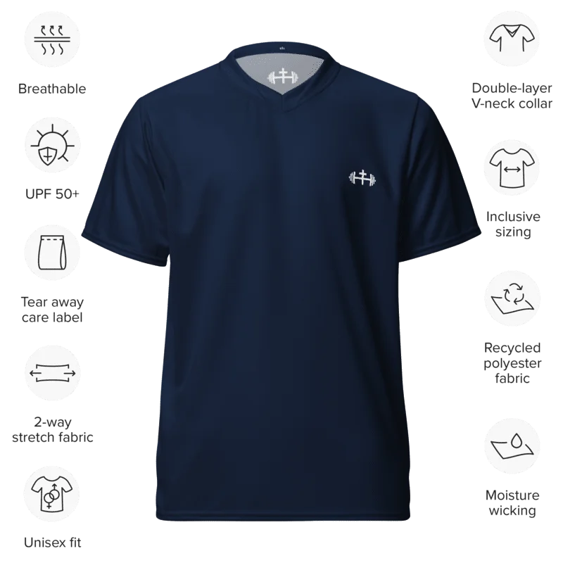 His House Mens Performance V-Neck T-Shirt - Navy product image (7)