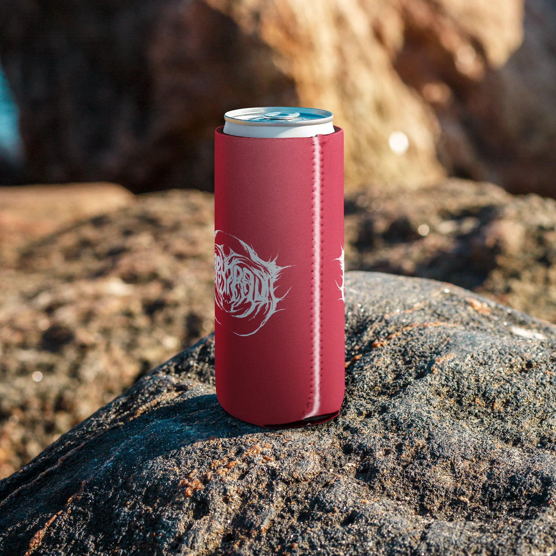 Metal Logo Koozie - White Print on Red product image (7)
