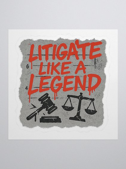 Litigate Like A Legend Kiss-Cut Sticker