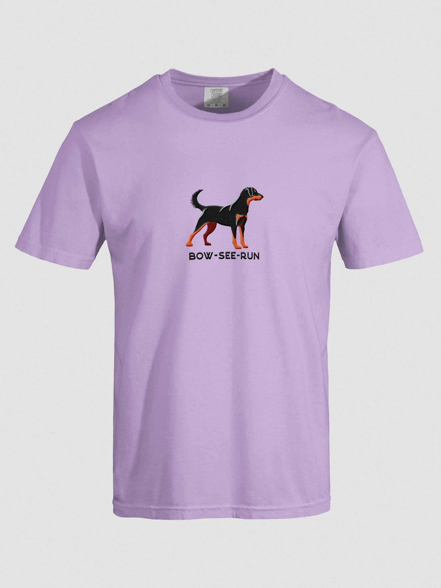 Bow-See-Run T-Shirt(Embroidered) of a Beauceron(Black & Tan) product image (10)