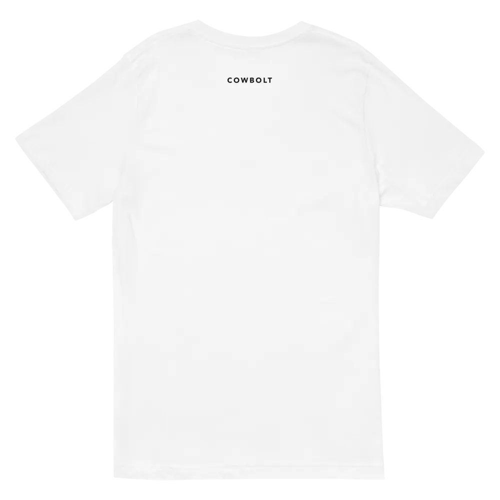 Cowbolt, White V-Neck T-shirt With Small Print product image (3)