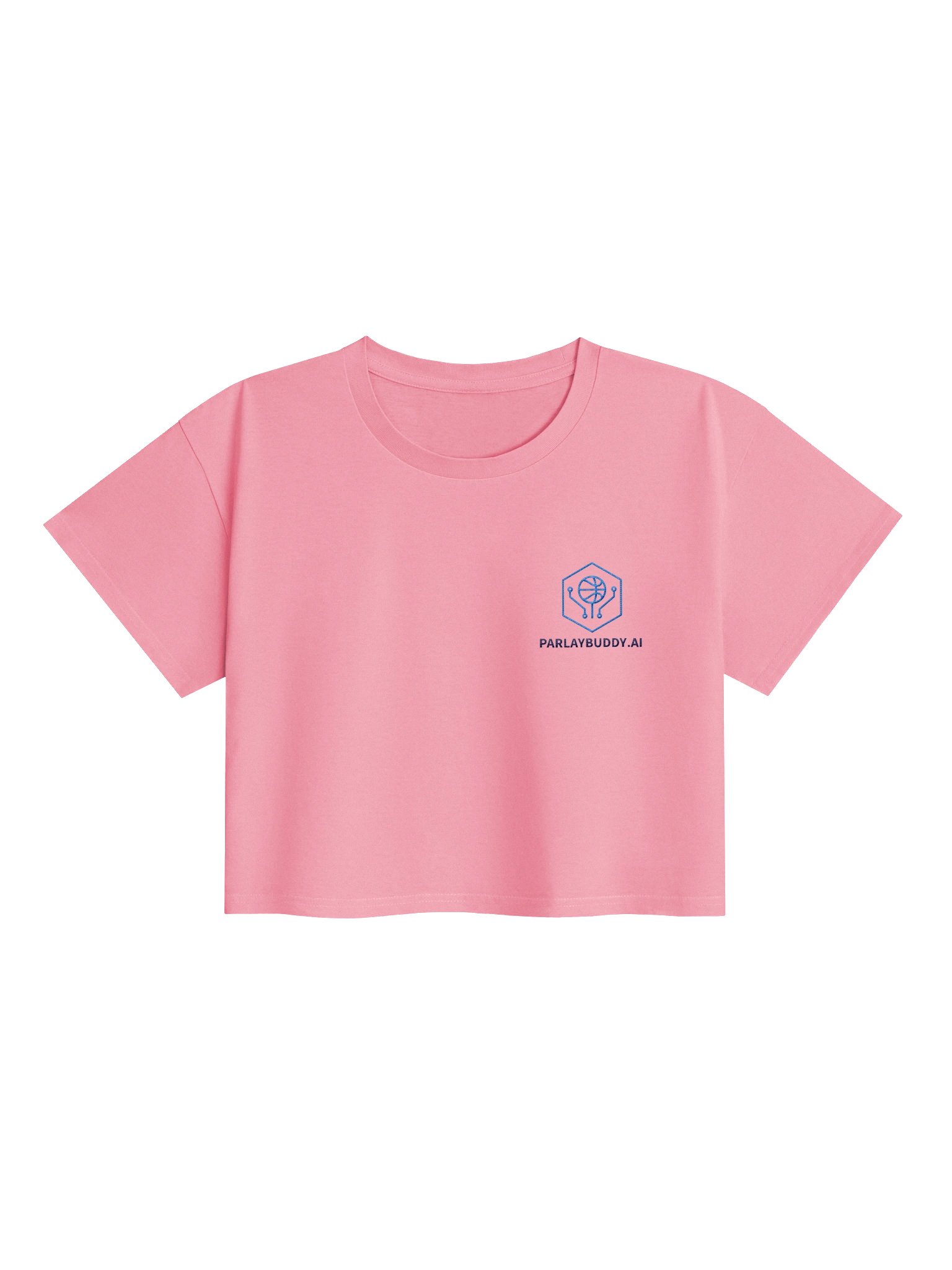 Copy of LA Apparel Womens Ribbed Baby Tee Crop Top - Aqua Emblem product image (2)