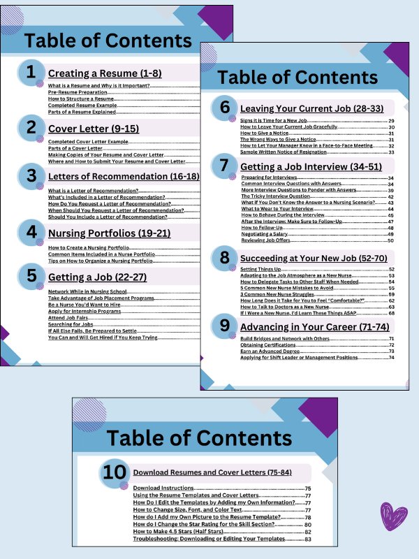 Nursing Resume Templates and Job Guide by Nurse Sarah® (Digital) product image (2)