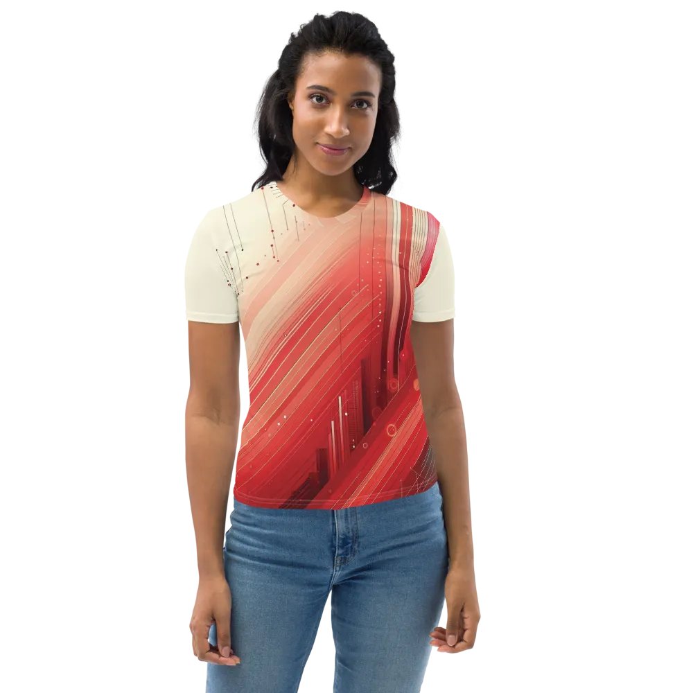 Women's Full-Print-6 Red Glitch Tee product image (3)
