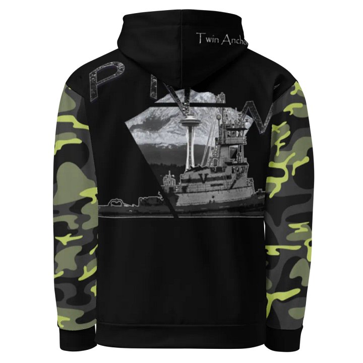 PNW T - Mt. Rainer & Tug Hudson (Camouflage & Black) – Performance Marine Wear | Twin Anchor Apparel North Current Line product image (1)