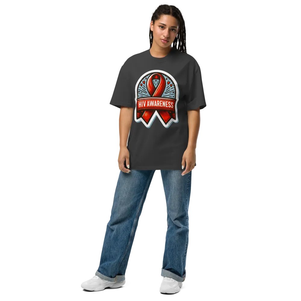 Bold HIV Awareness Ribbon Faded T-Shirt product image (7)